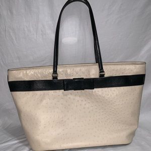 Kate Spade Ostrich Tote With Bow